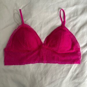 Victoria Secret Lace Bralette Hot Pink